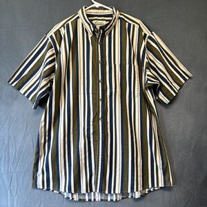 Links Edition Shirt Men's XL Striped Button Up Short Sleeve Casual Grandpacore